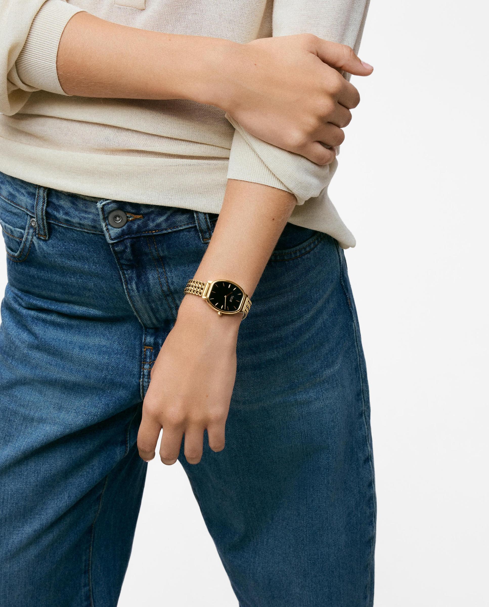 Reloj analógico de mujer con brazalete de acero y ónix osier mini - Tous - Dorado Dorado-5
