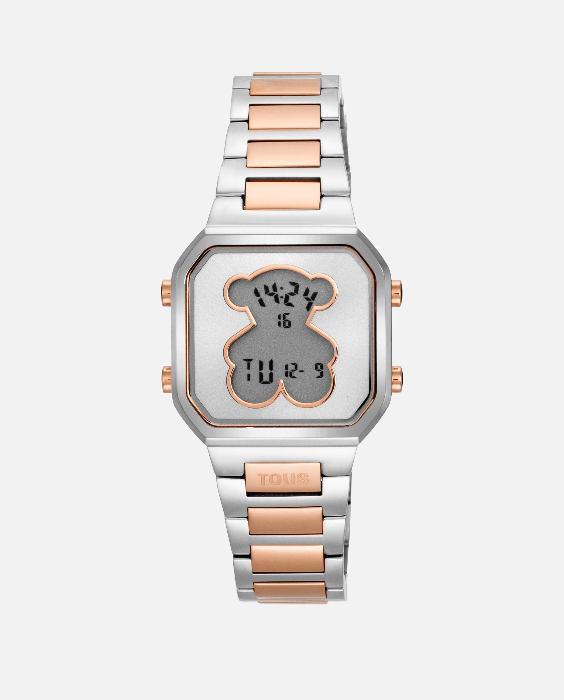 Reloj digital de mujer con brazalete de acero d-bear mini - Tous - Plata / Rosa Plata / Rosa-1