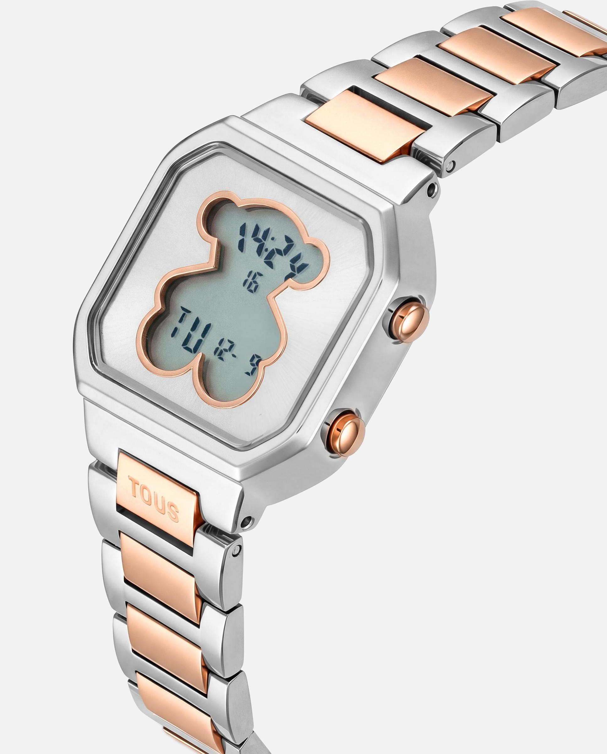 Reloj digital de mujer con brazalete de acero d-bear mini - Tous - Plata / Rosa Plata / Rosa-3