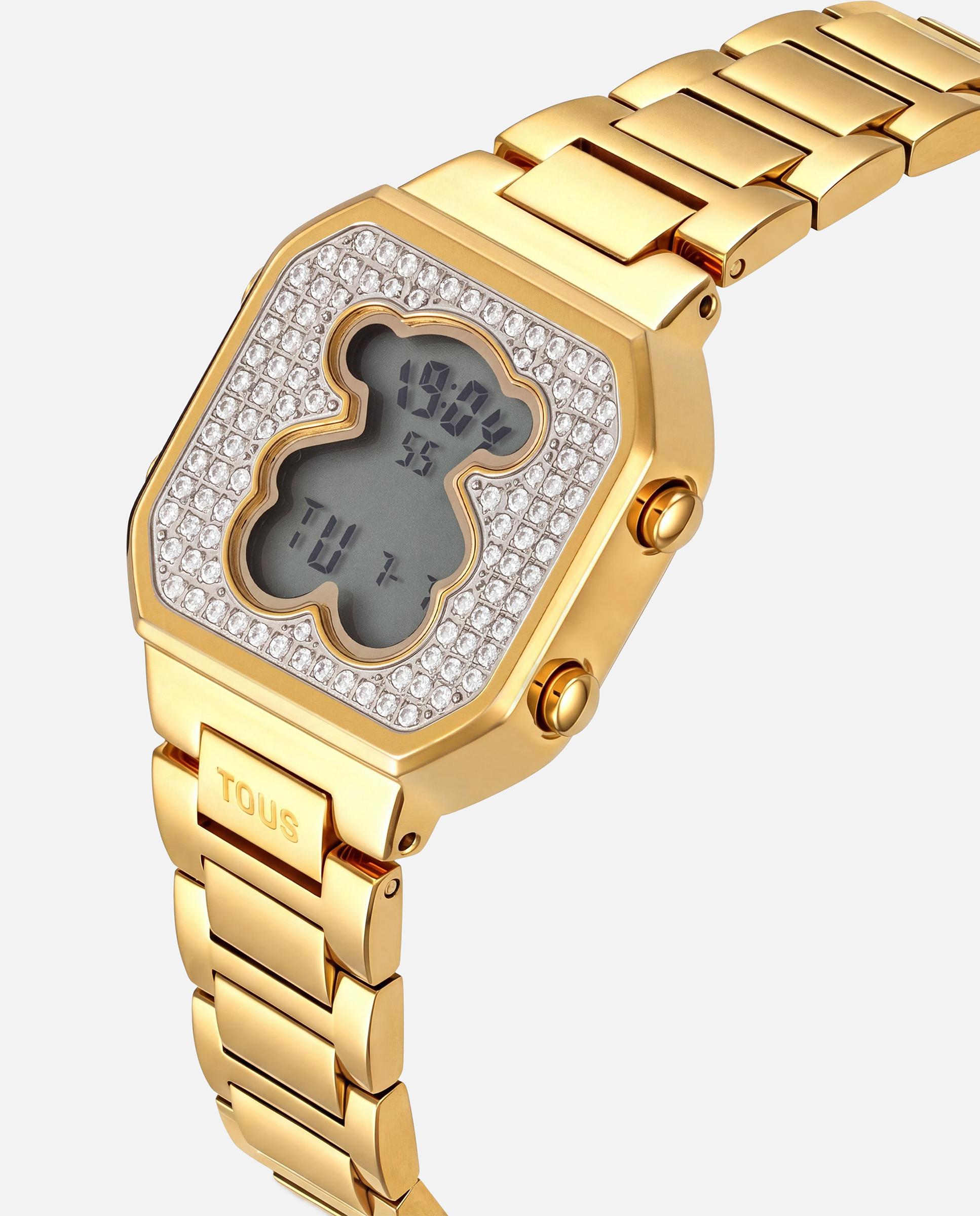 Reloj digital de mujer con brazalete de acero y circonitas d-bear mini - Tous - Dorado Dorado-2