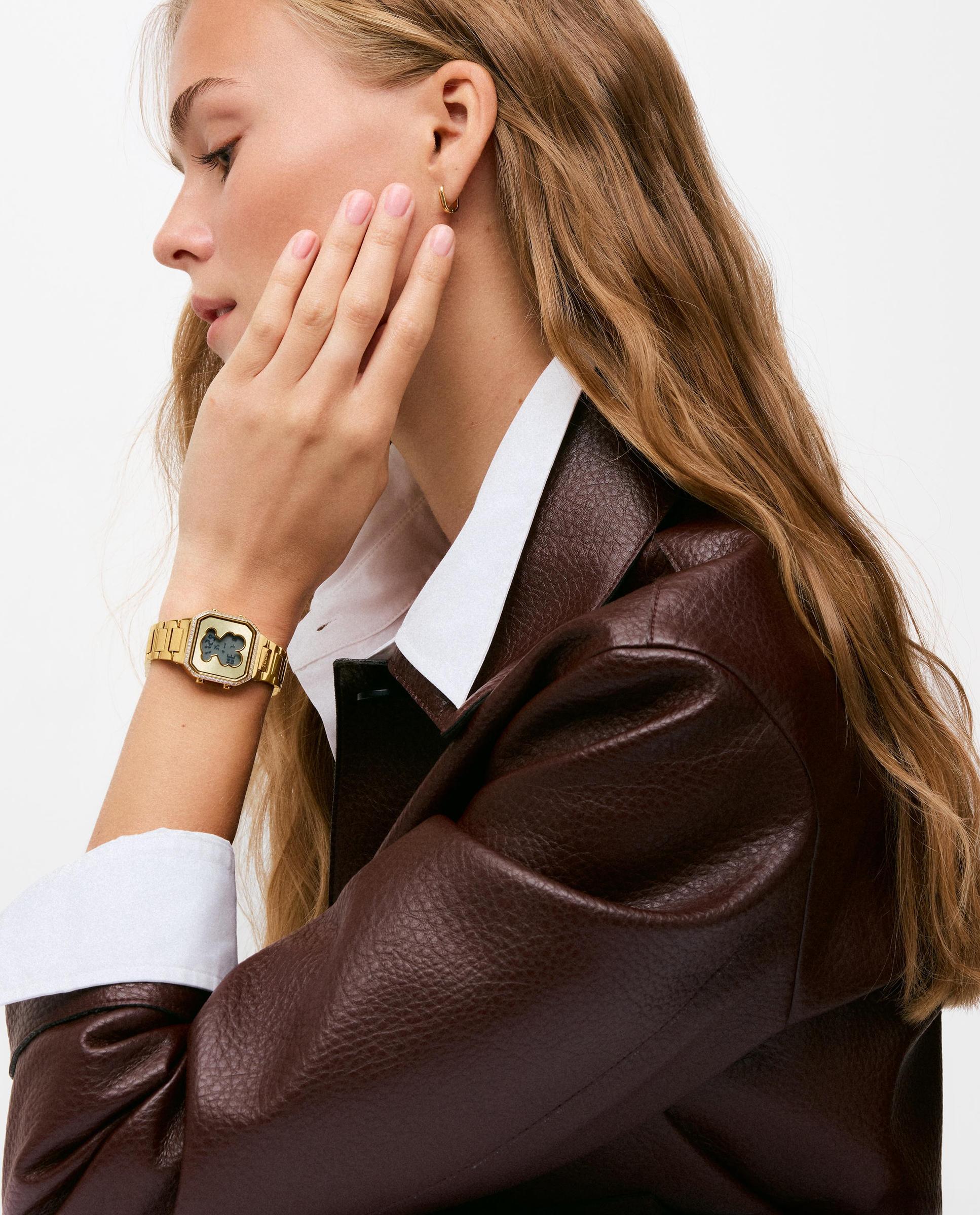 Reloj digital de mujer con brazalete de acero y circonitas d-bear mini - Tous - Dorado Dorado-4