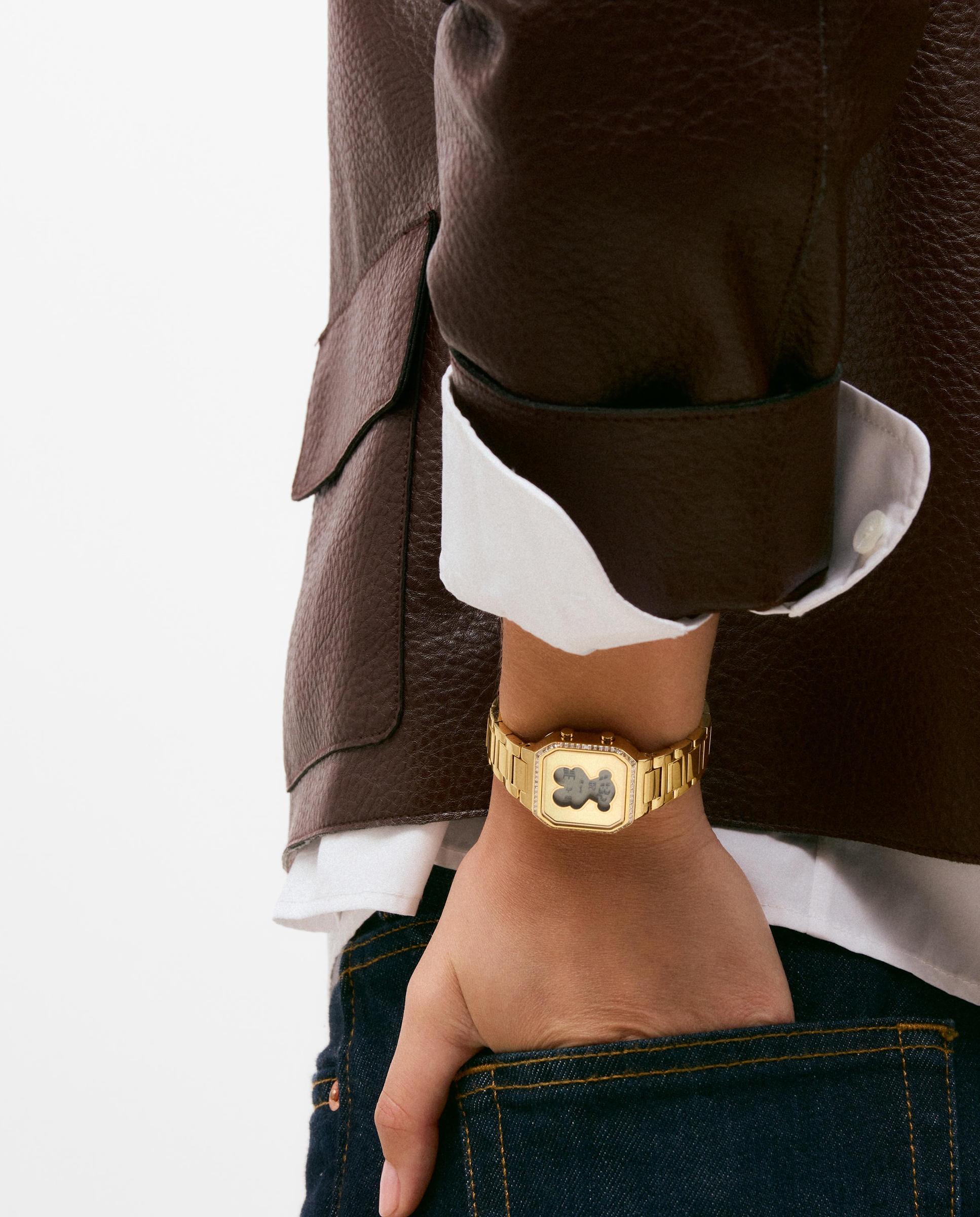Reloj digital de mujer con brazalete de acero y circonitas d-bear mini - Tous - Dorado Dorado-5