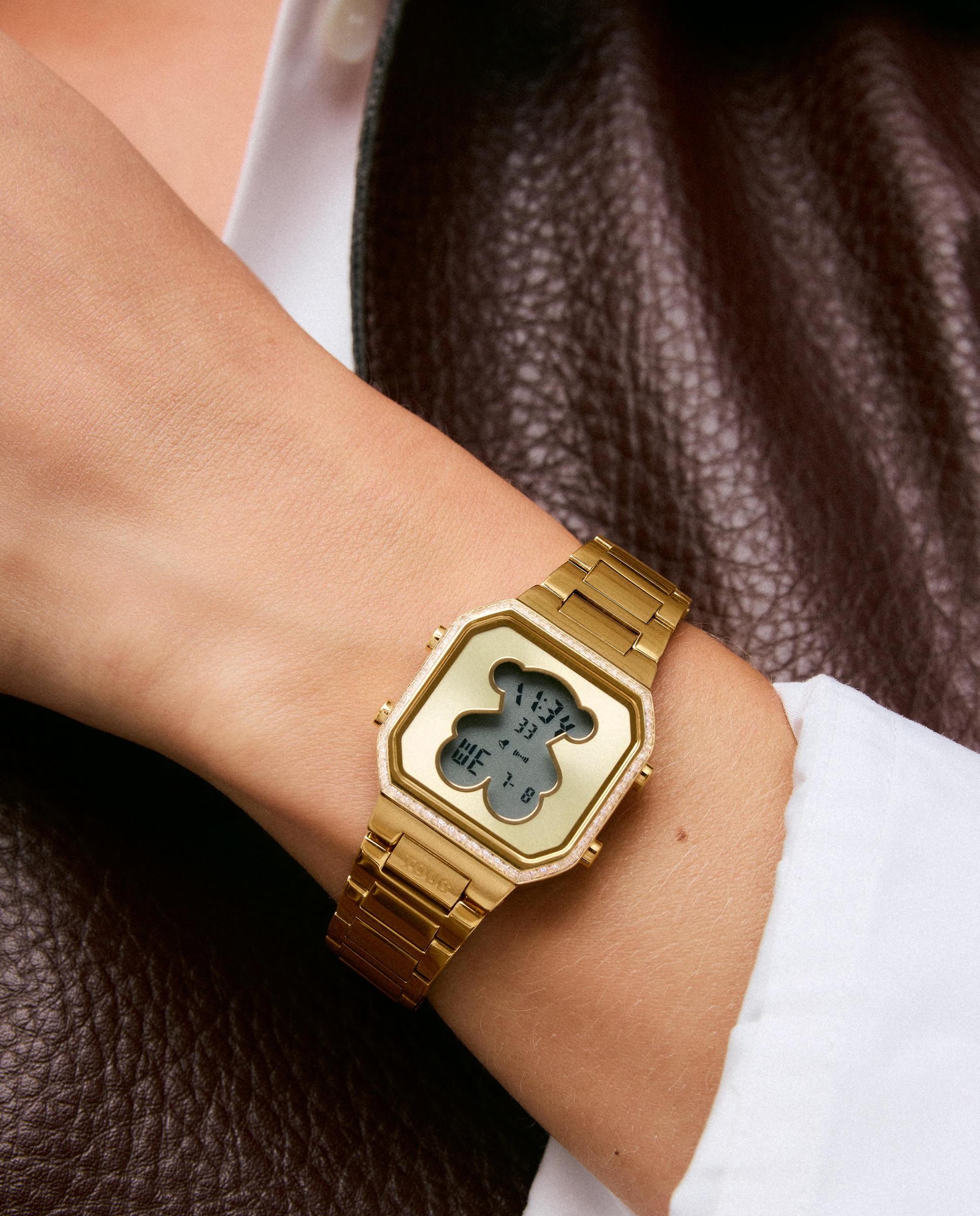 Reloj digital de mujer con brazalete de acero y circonitas d-bear mini - Tous - Dorado Dorado-6