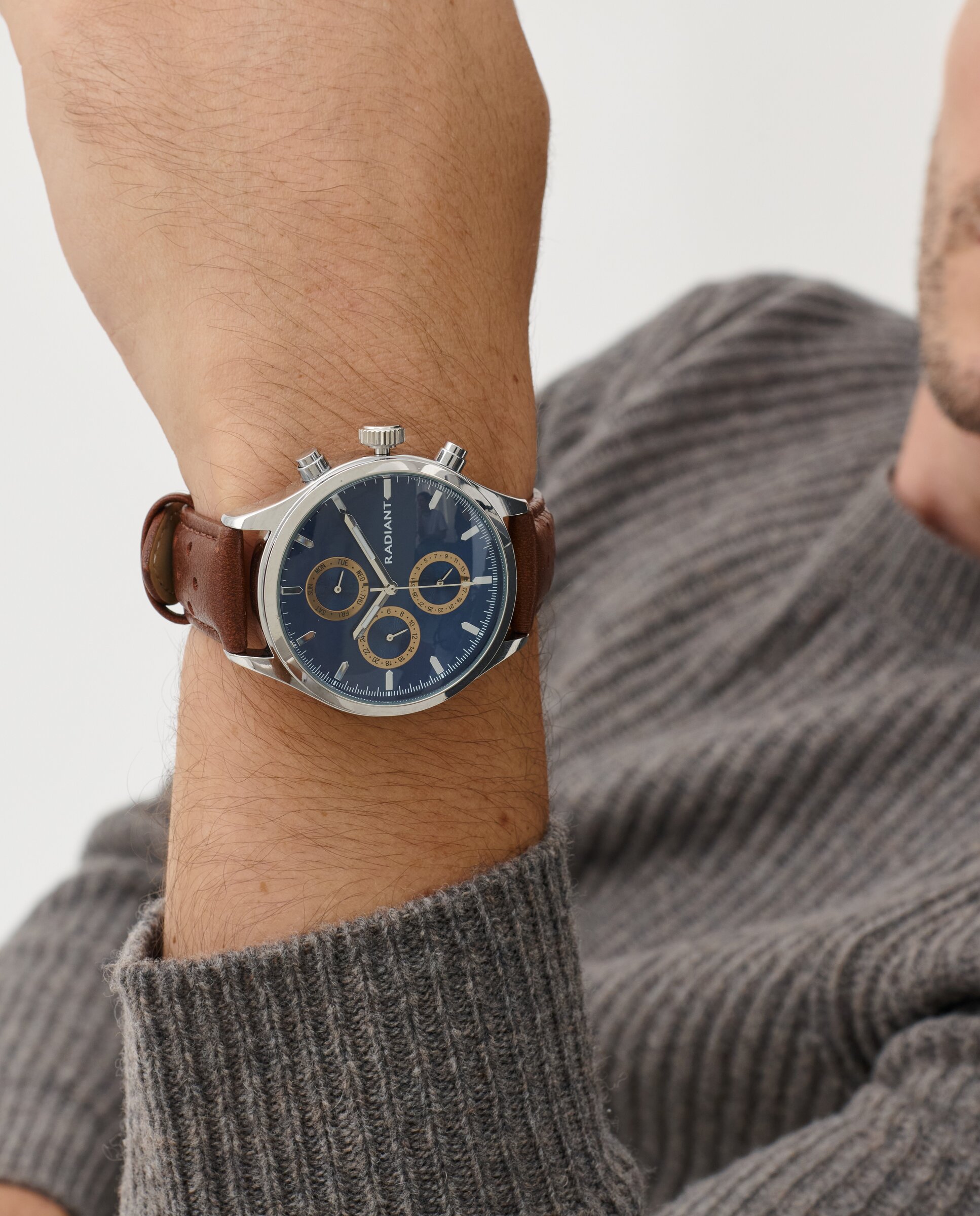 Reloj de hombre dune ram100709 de piel sintética y correa - Radiant - Marrón Marrón-2