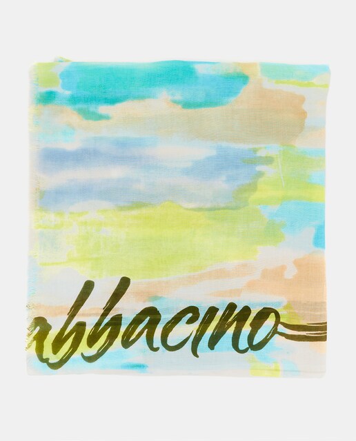Imagen 0 de Pañuelo de viscosa Oceans Diary con estampado de acuarela en verde