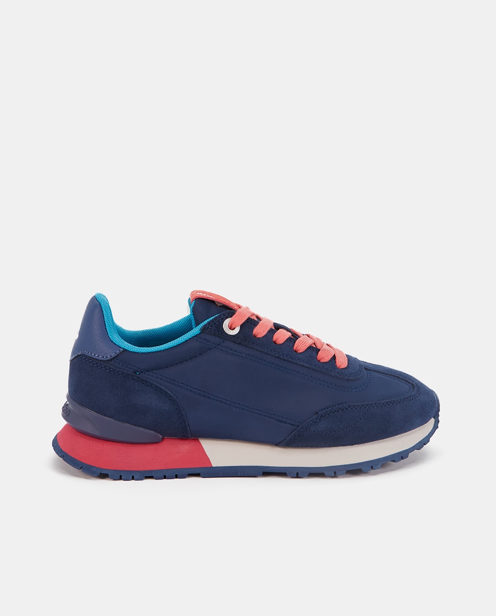 Abbacino - Zapatillas deportivas de mujer de piel y tejido con cordones.