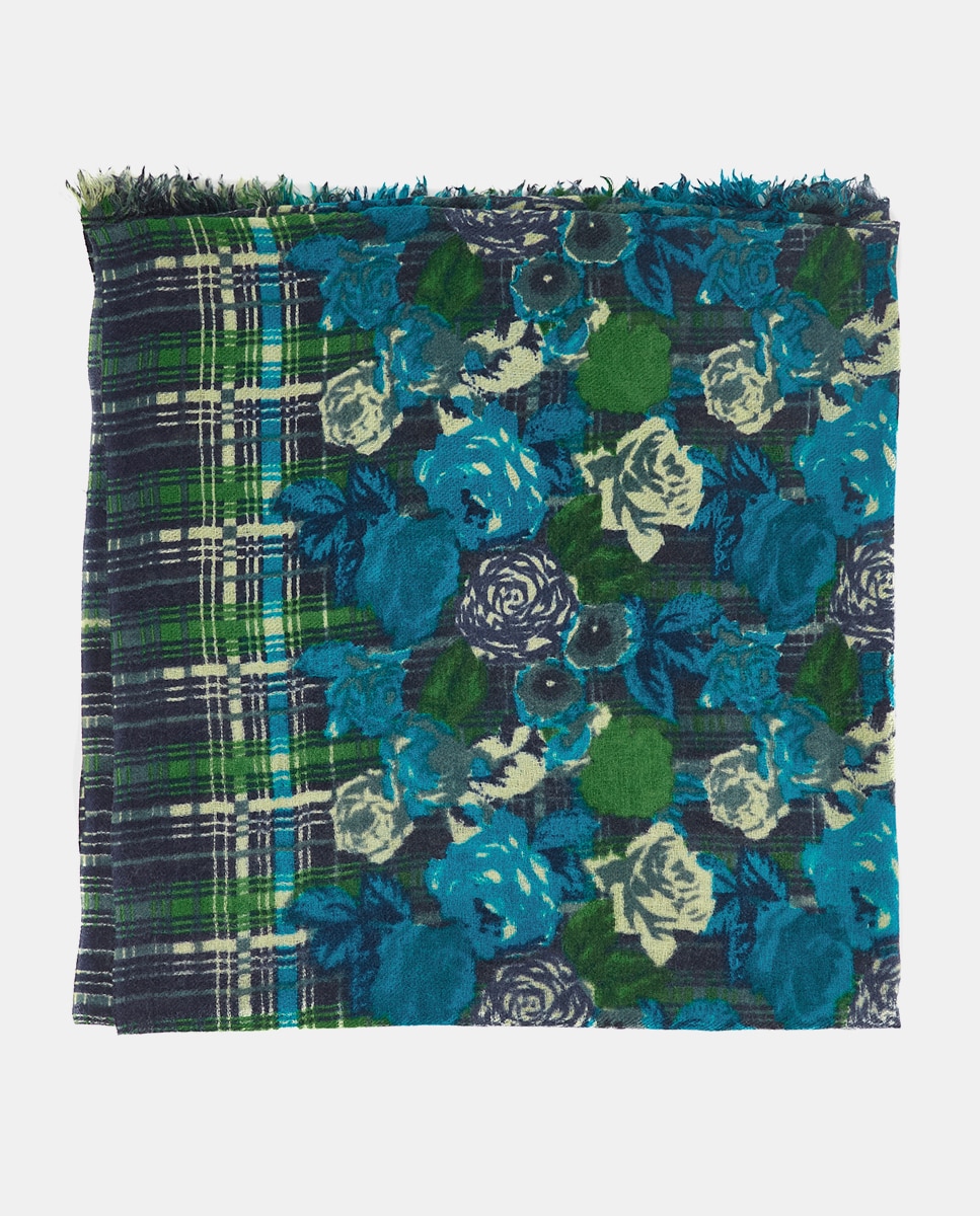 Pañuelo de lana con estampado - Abbacino - Verde Verde-1