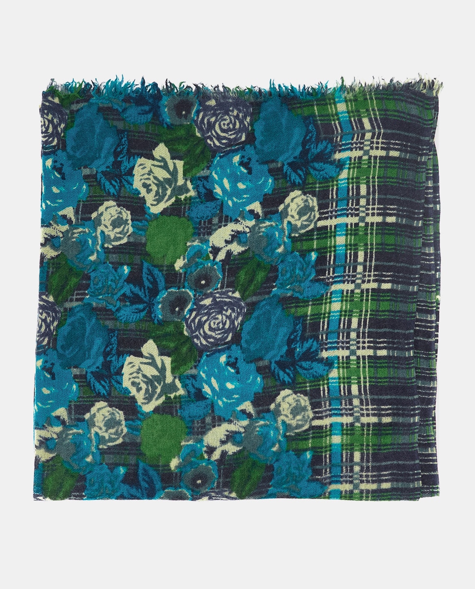 Pañuelo de lana con estampado - Abbacino - Verde Verde-3