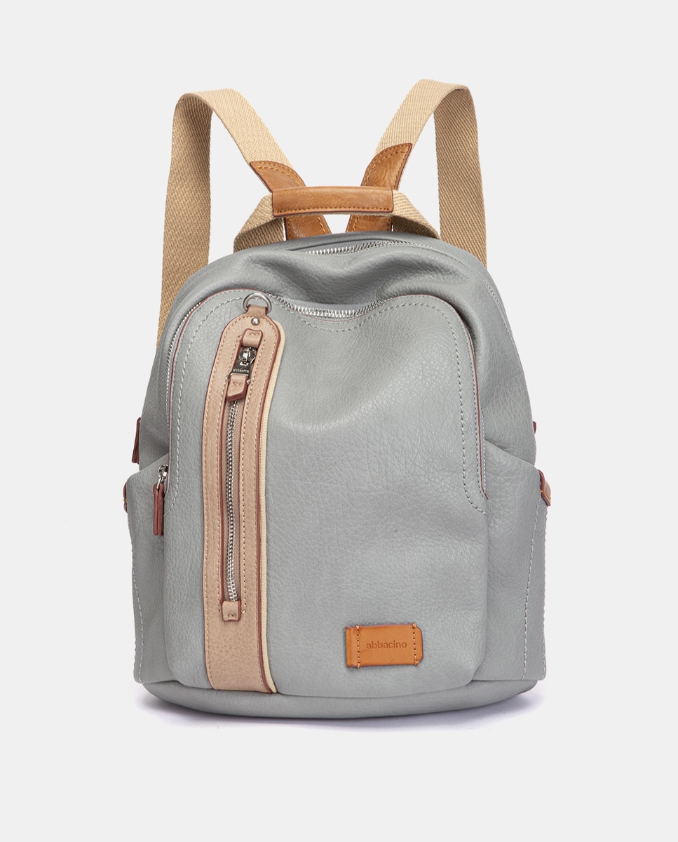 Mochila con detalles a contraste - Abbacino - Marrón Gris-1