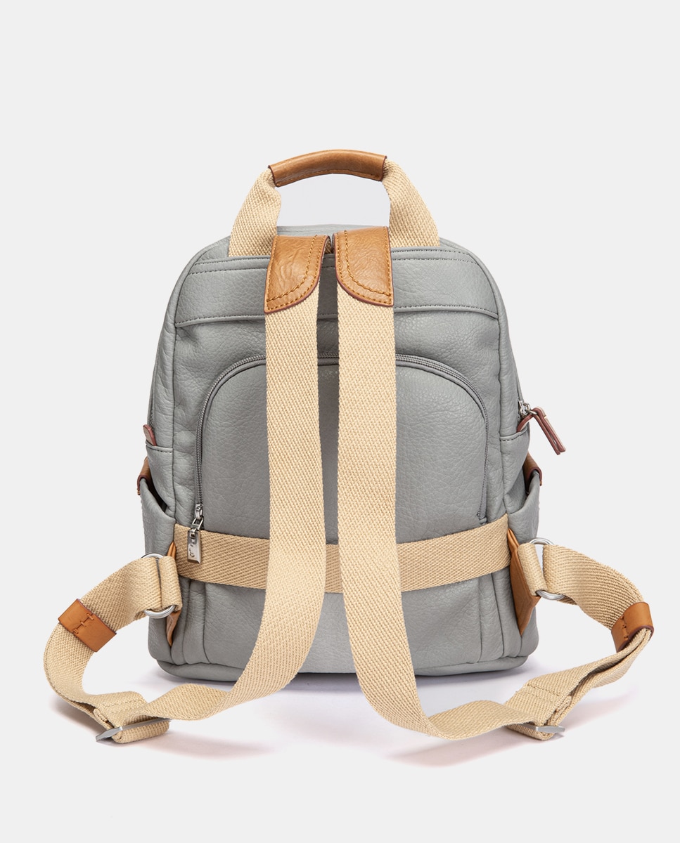 Mochila con detalles a contraste - Abbacino - Marrón Gris-2