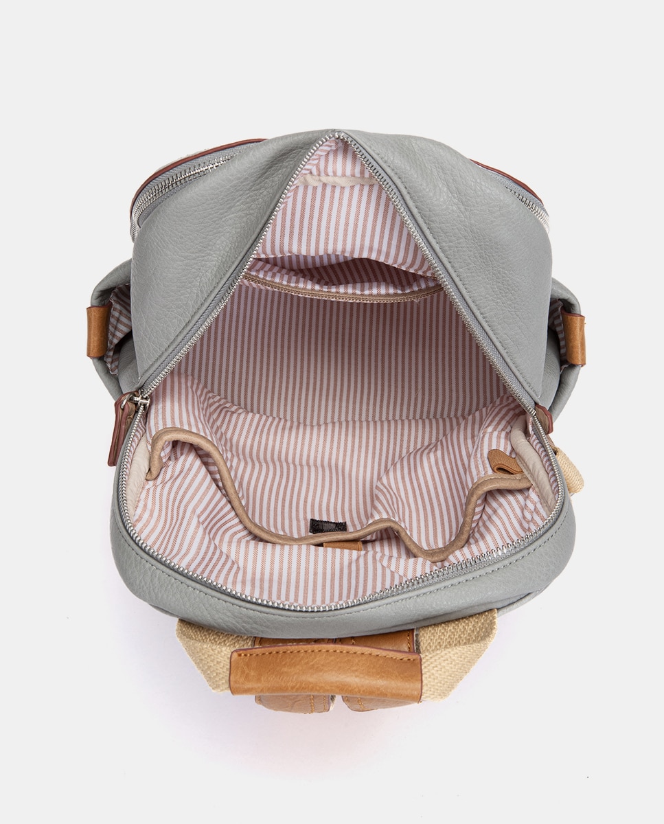 Mochila con detalles a contraste - Abbacino - Marrón Gris-6