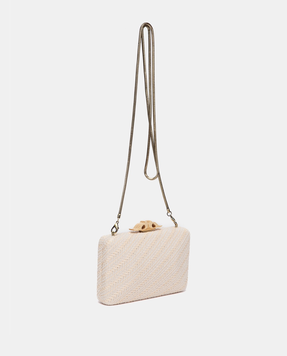 Clutch de fiesta con boquilla de madera - Abbacino - Beige Beige-4