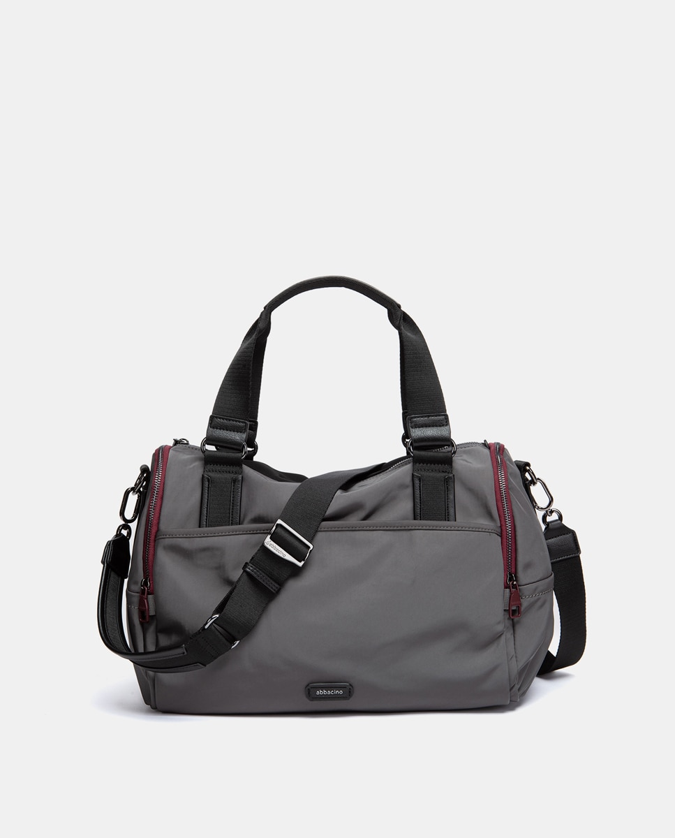Bolso de viaje en materiales reciclados - Abbacino - Gris Gris-4