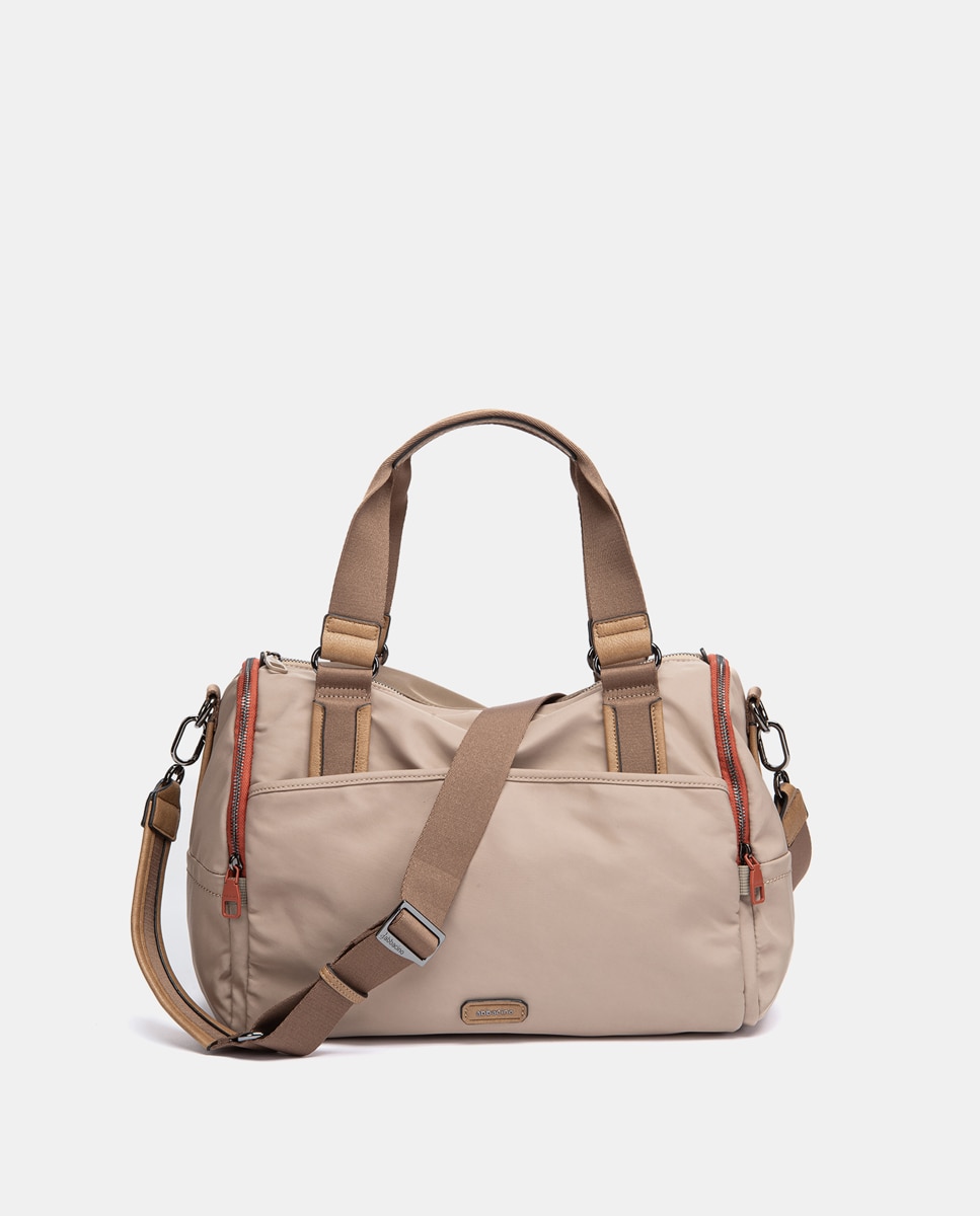 Bolso de viaje en materiales reciclados gris - Abbacino - Beige Beige-4