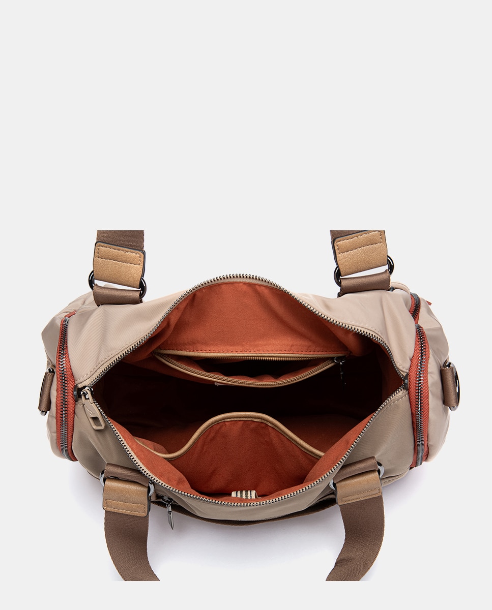 Bolso de viaje en materiales reciclados gris - Abbacino - Beige Beige-6