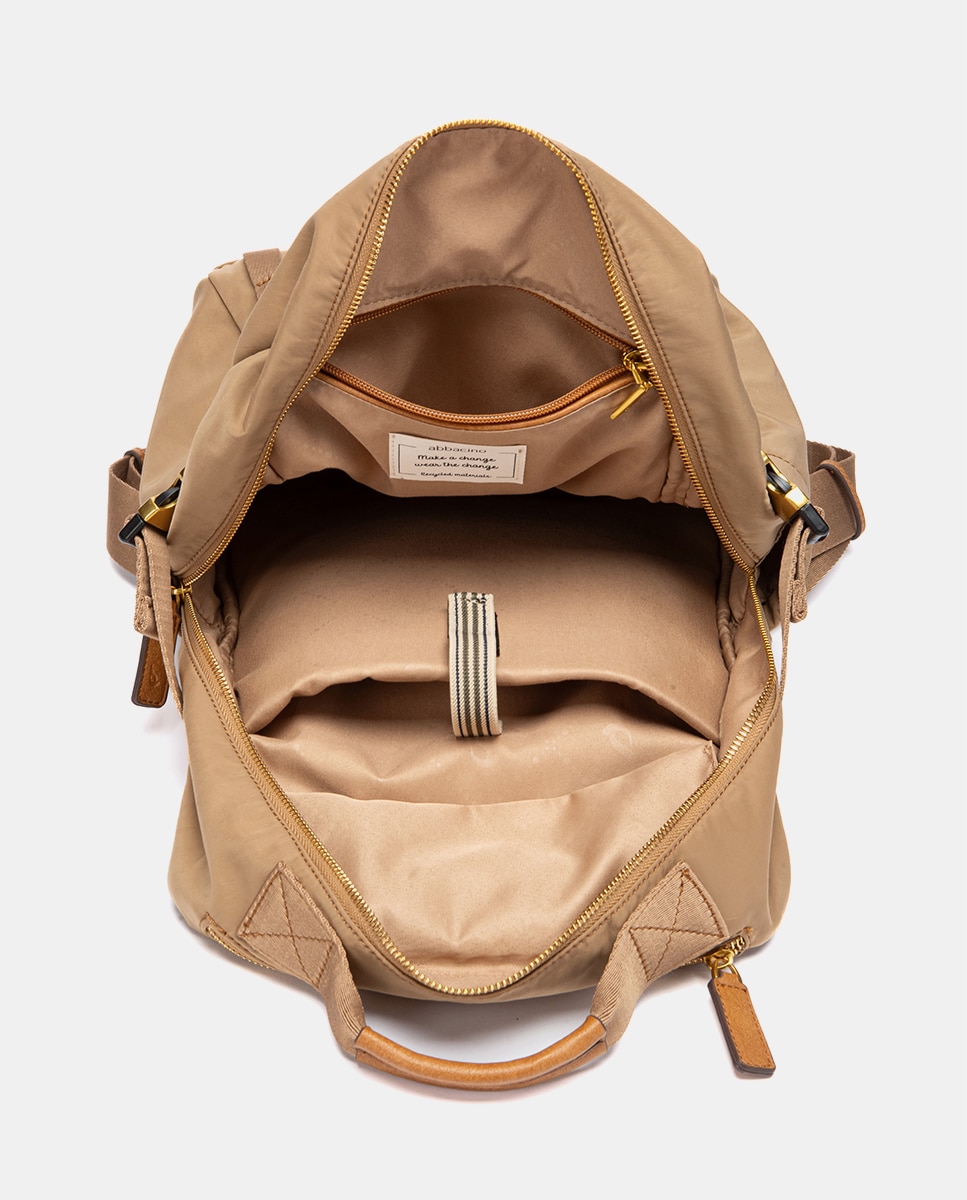 Mochila en materiales reciclados marrón - Abbacino - Beige Beige-5