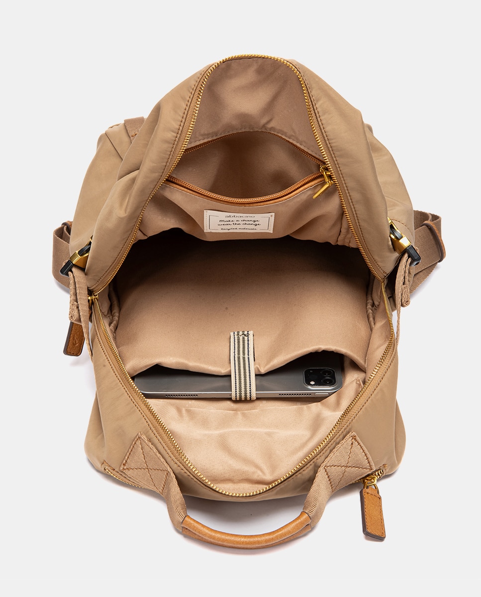 Mochila en materiales reciclados marrón - Abbacino - Beige Beige-6