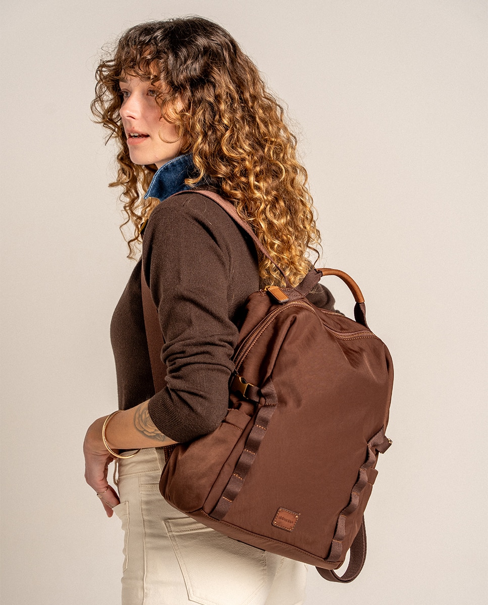 Mochila en materiales reciclados - Abbacino - Marrón Marrón-2