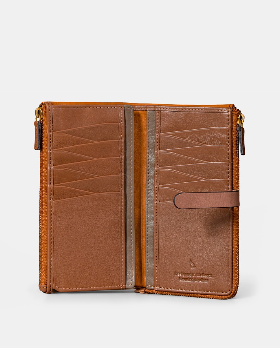 Cartera grande de mujer en piel cognac - Abbacino - Marrón Marrón-3