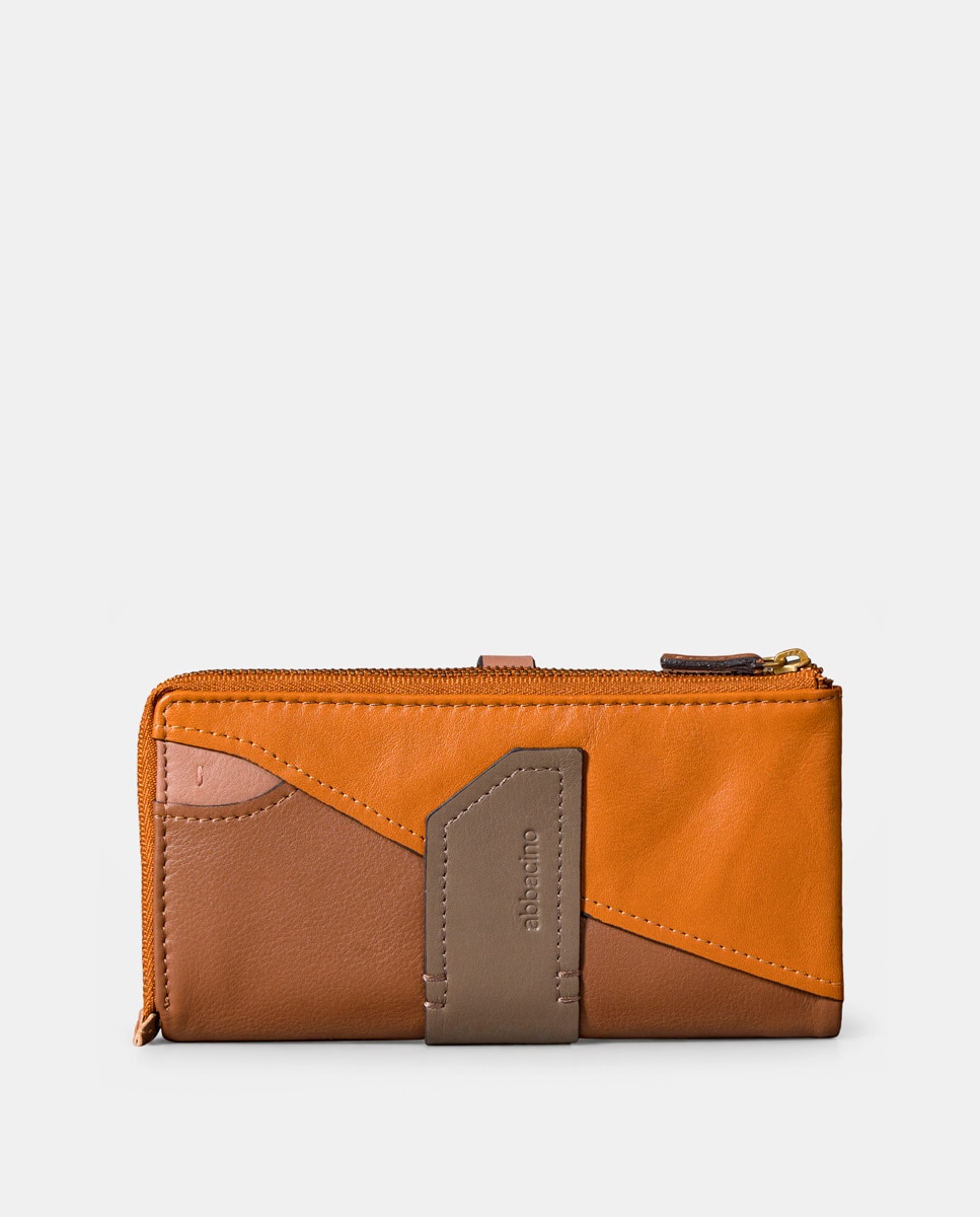 Cartera grande de mujer en piel cognac - Abbacino - Marrón Marrón-2