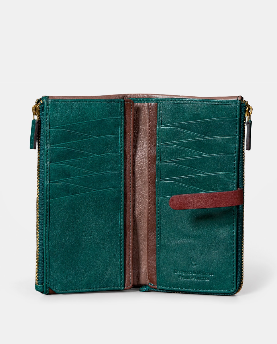 Cartera grande de mujer en piel cognac - Abbacino - Verde Verde-3