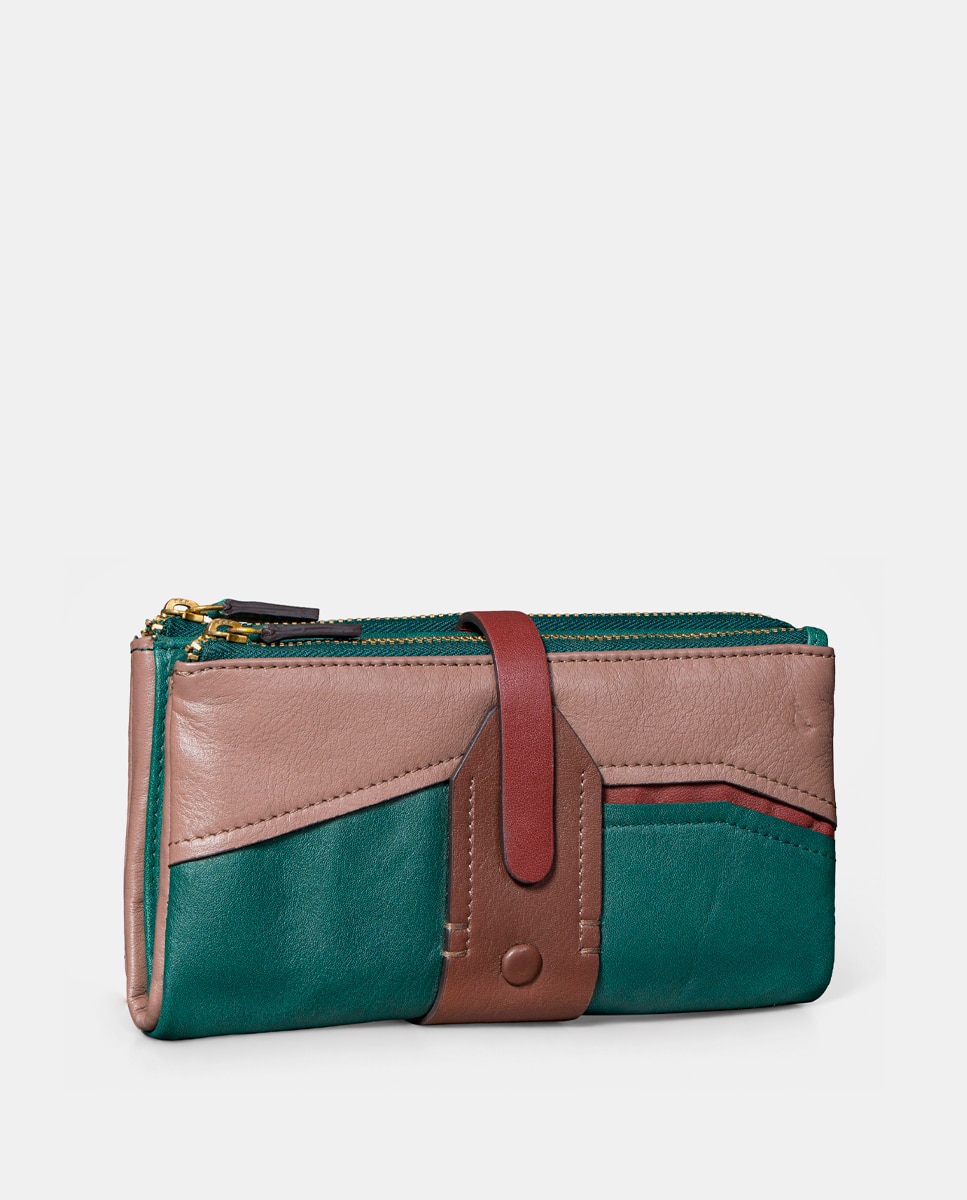 Cartera grande de mujer en piel cognac - Abbacino - Verde Verde-4