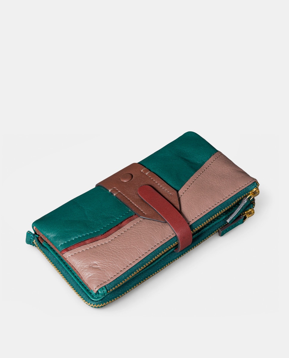 Cartera grande de mujer en piel cognac - Abbacino - Verde Verde-5