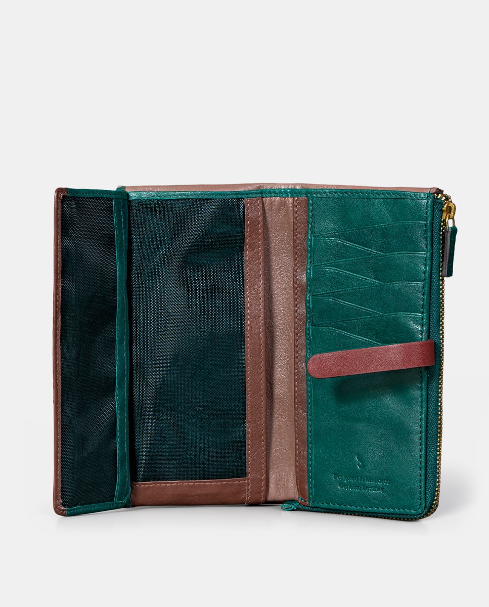 Cartera grande de mujer en piel cognac - Abbacino - Verde Verde-6