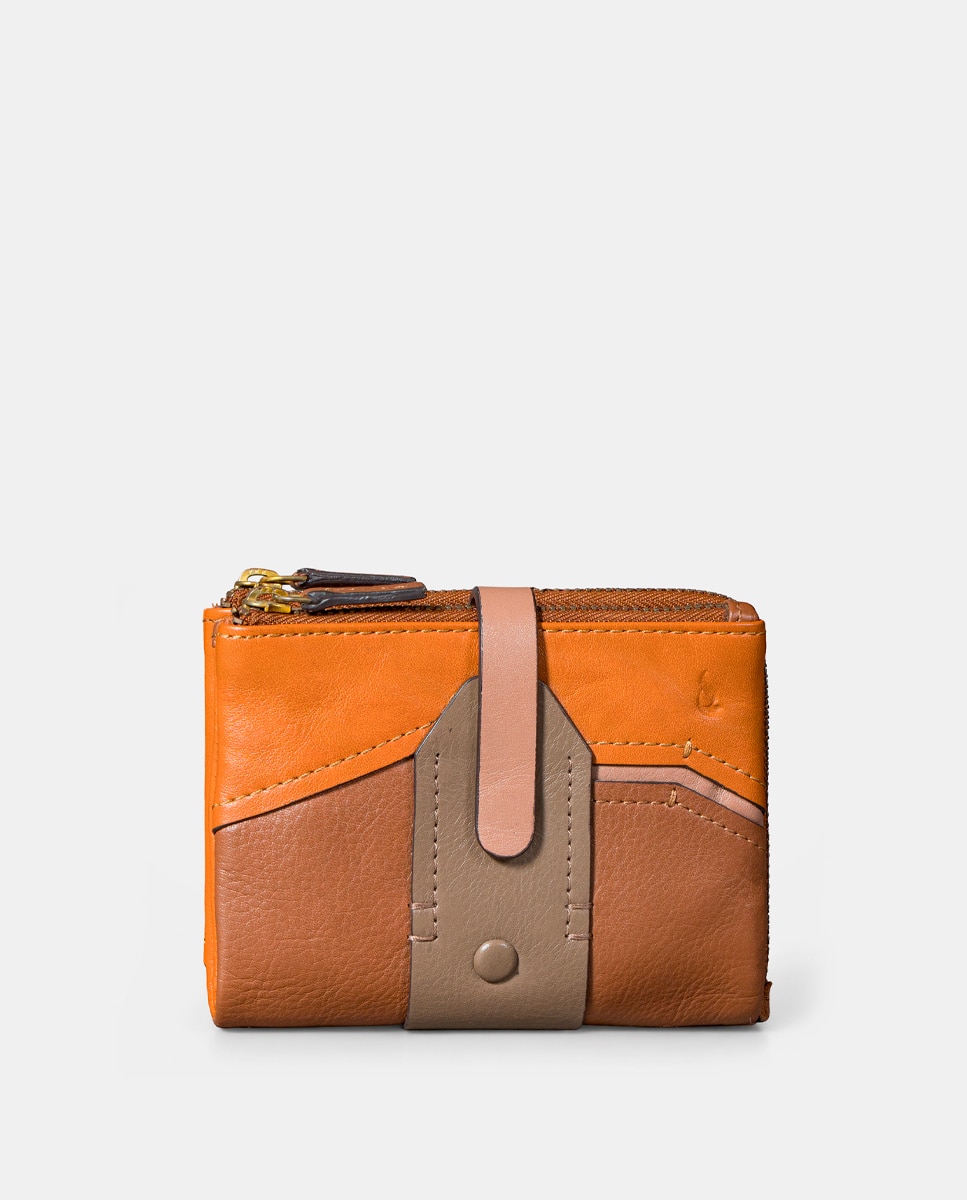 Imagen 0 de Cartera pequeña de mujer en piel cognac Marrón