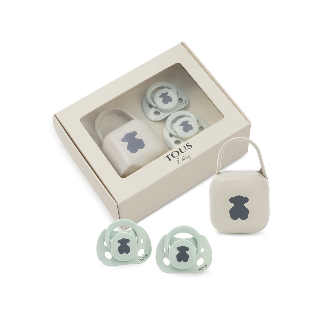 Pack de chupetes anatómicos de 0-6 M y portachupetes Tous Baby Bear  Variante única Verde