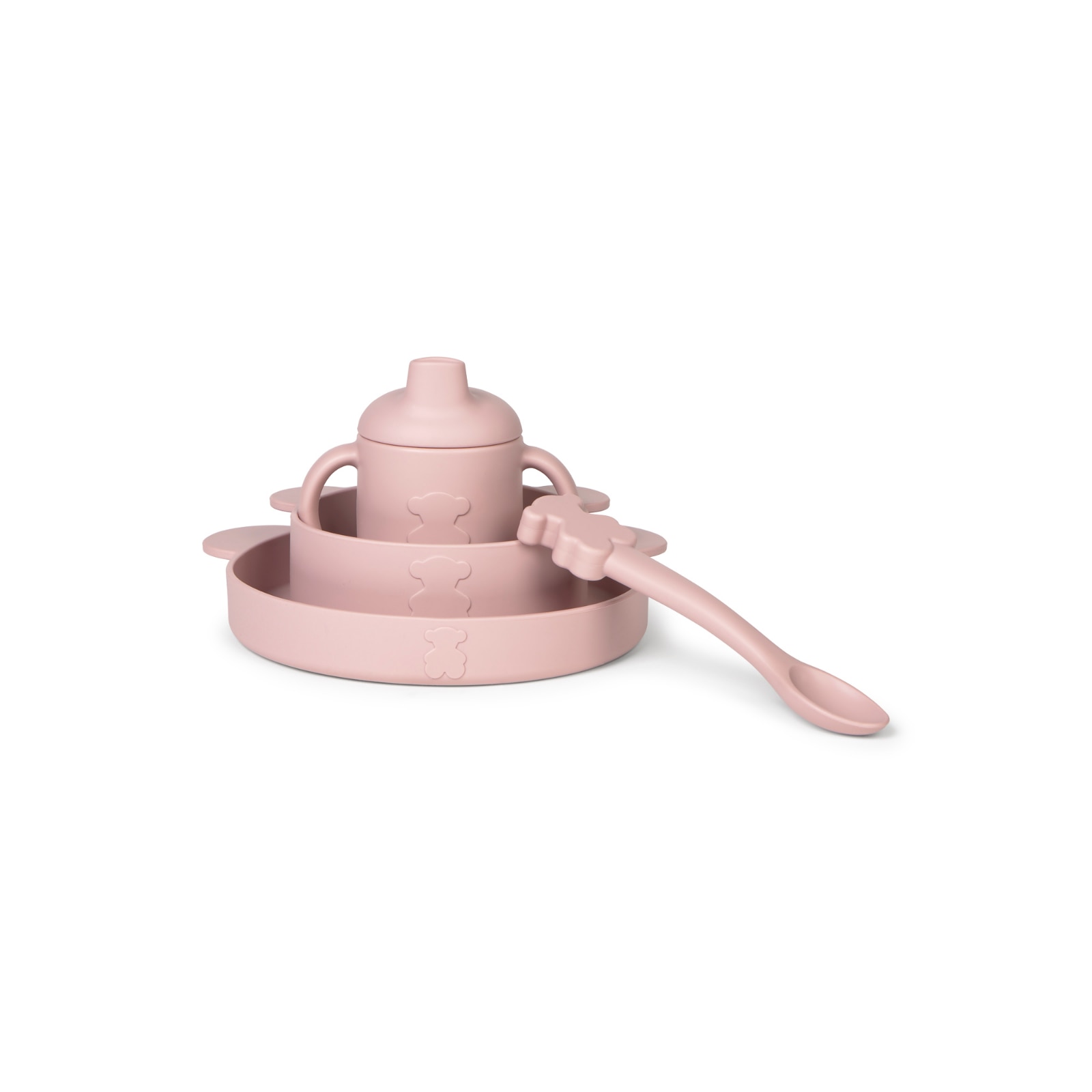 Vajilla de 4 piezas Tous baby de silicona - Rosa Rosa-2