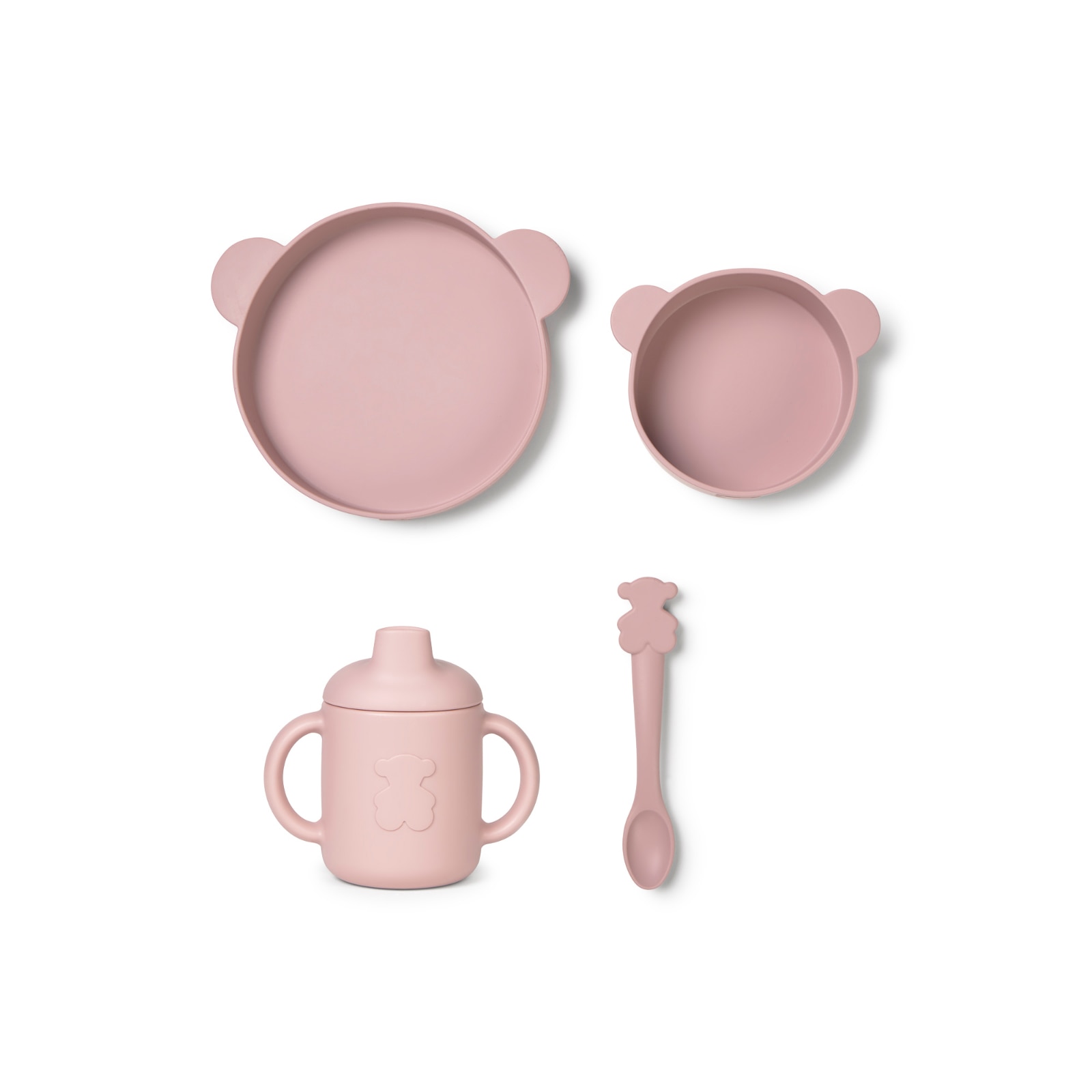 Vajilla de 4 piezas Tous baby de silicona - Rosa Rosa-3