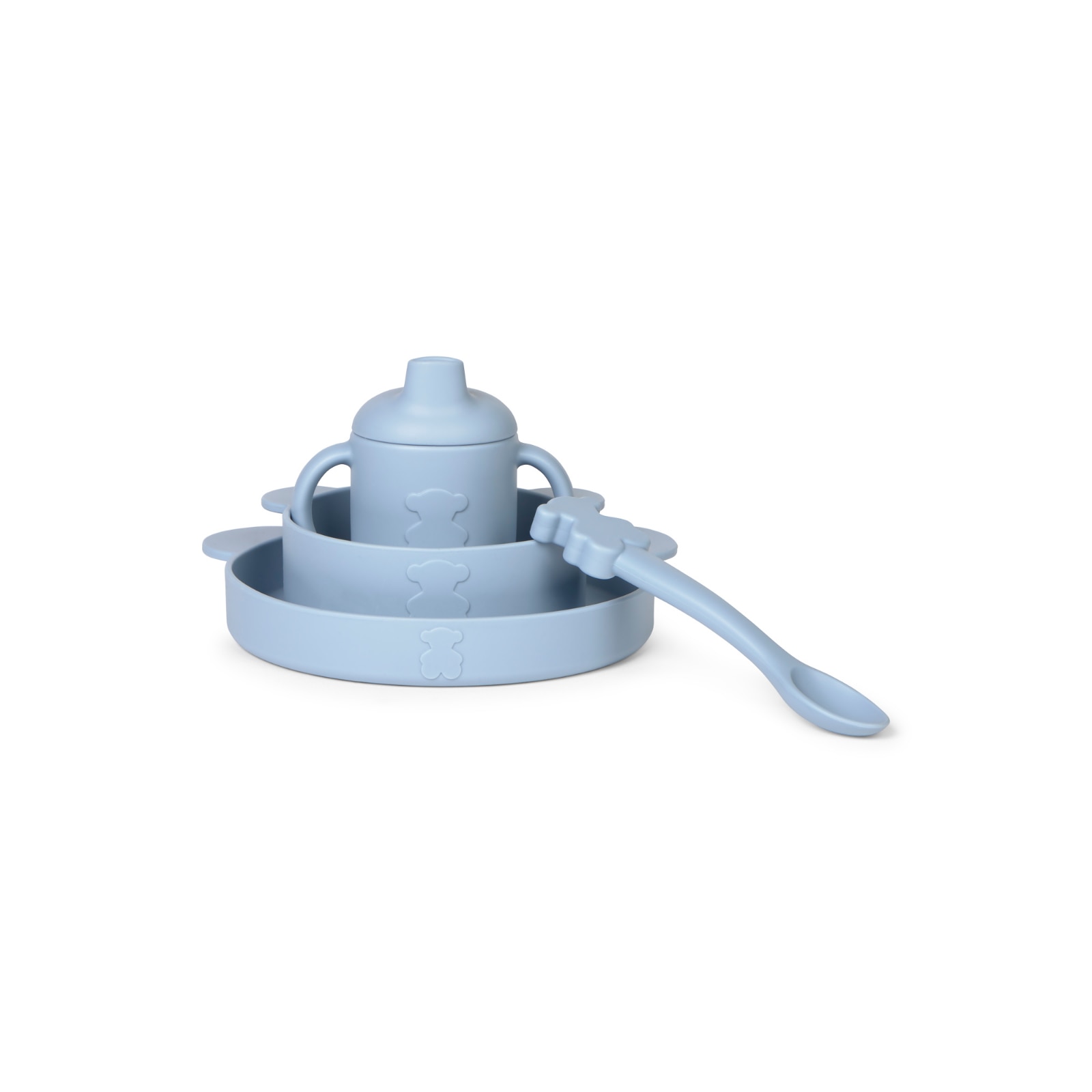Imagen 2 de Vajilla de 4 piezas Tous baby de silicona - Azul claro Azul claro