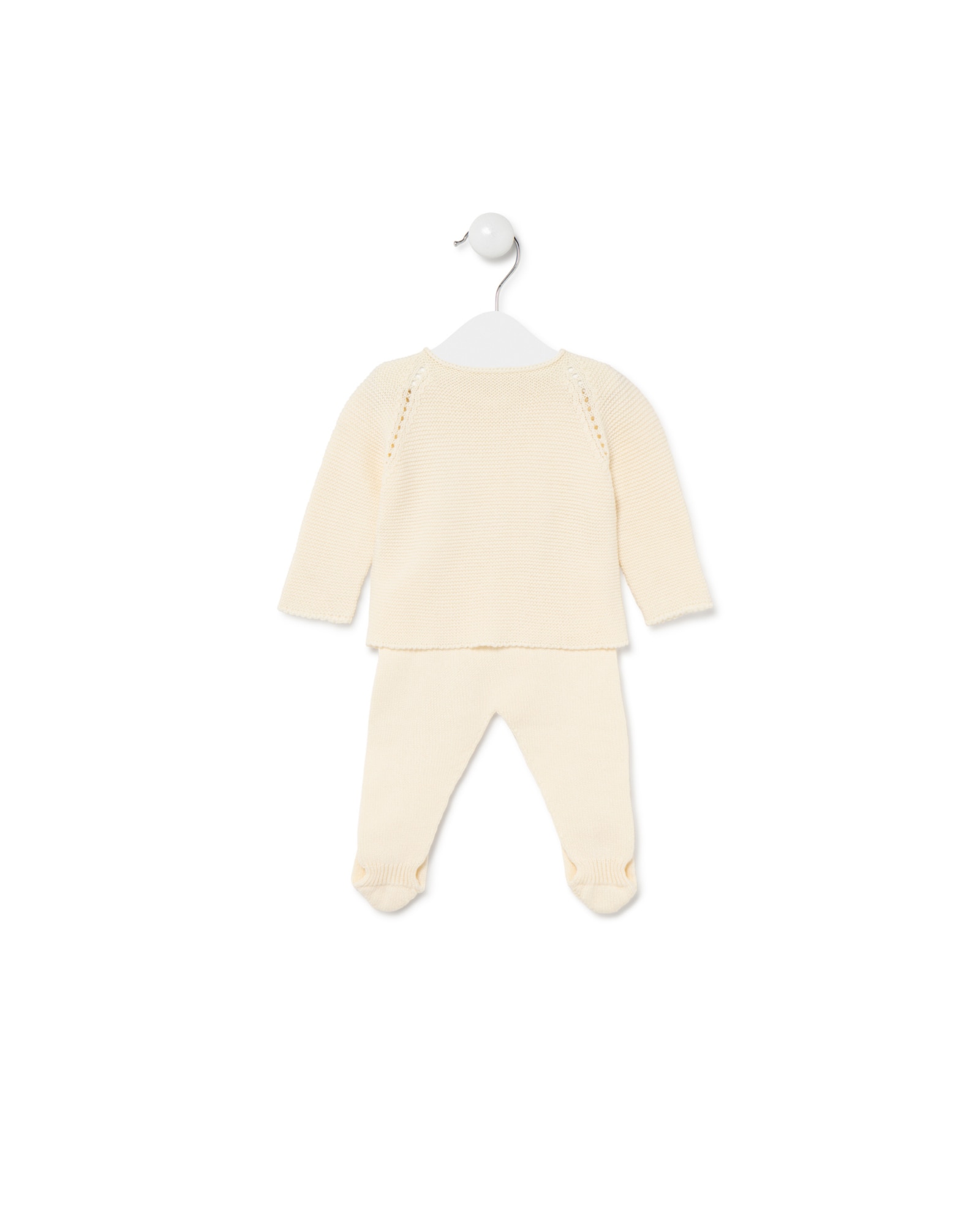 Conjunto de punto de bebé niña con jersey y polaina - Tous - Crudo Crudo-2