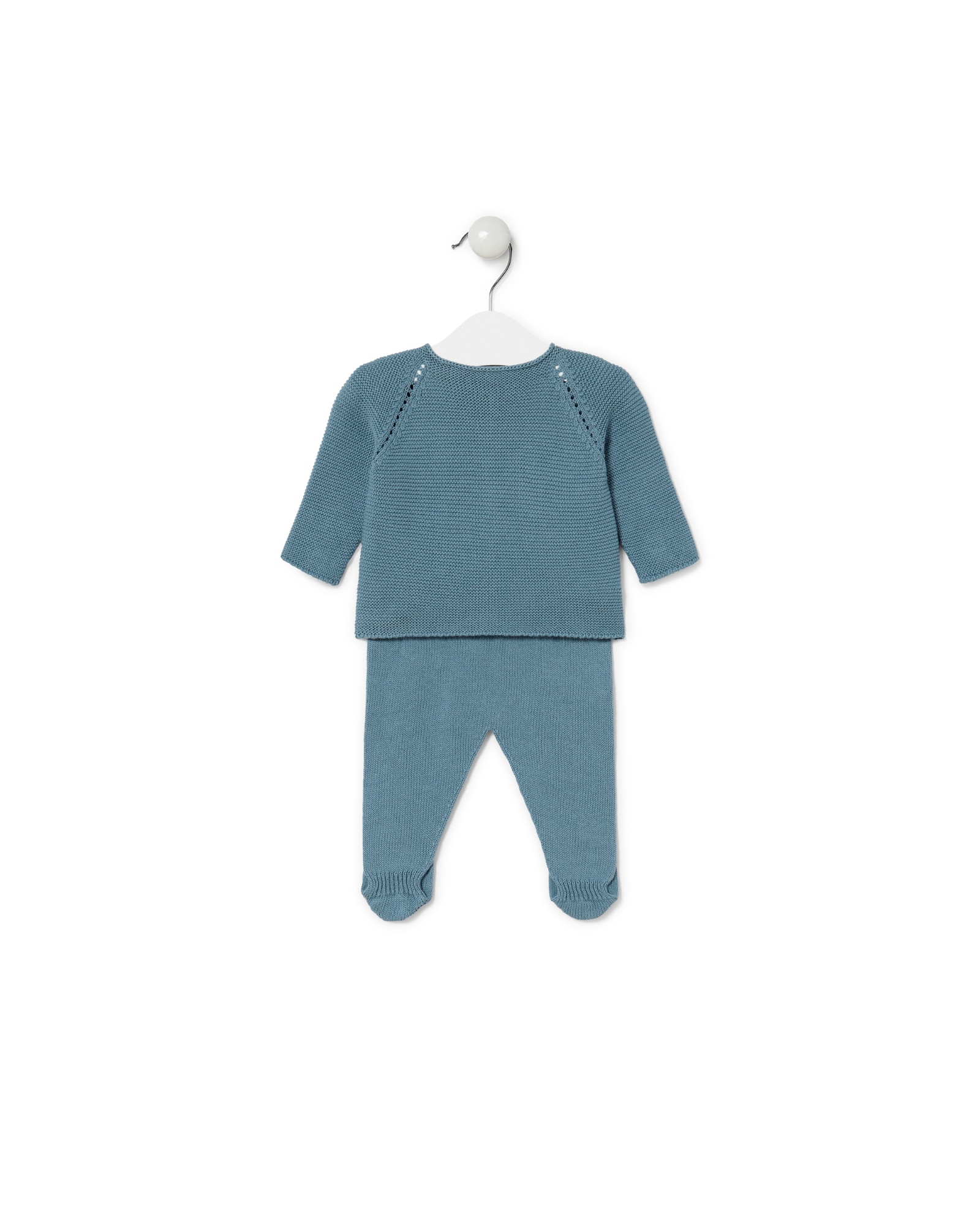 Conjunto de punto de bebé niña con jersey y polaina - Tous - Azul Azul-2