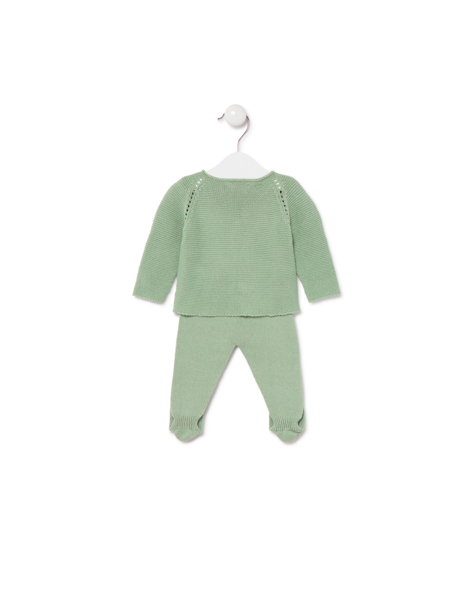 Conjunto de punto de bebé niña con jersey y polaina - Tous - Verde Verde-2