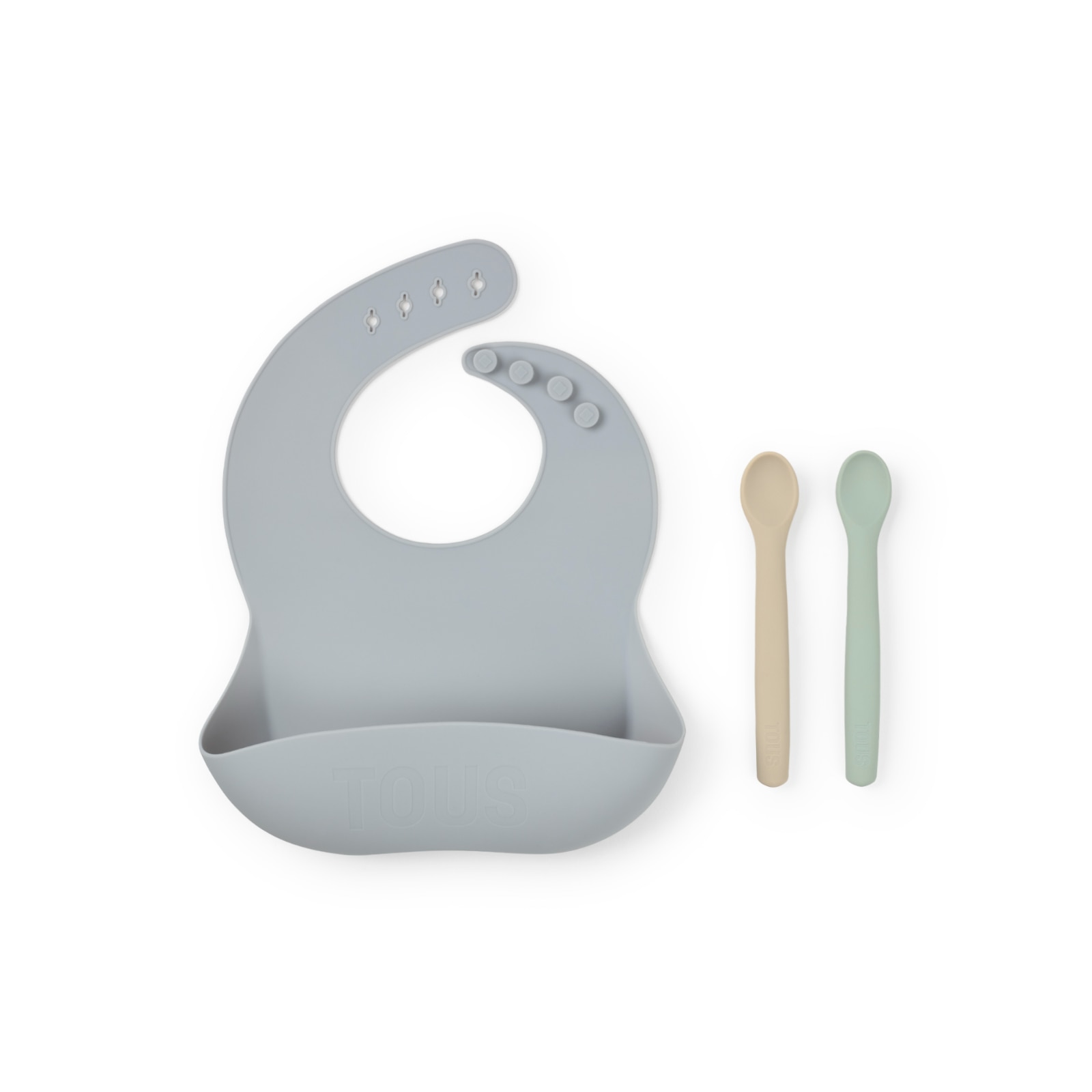 Set de babero y 2 cucharas Tous baby de silicona - Azul claro Azul claro-4