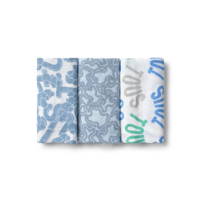 Imagen 0 de Pack de 3 muselinas 38x38 cm Tous Baby multi estampadas