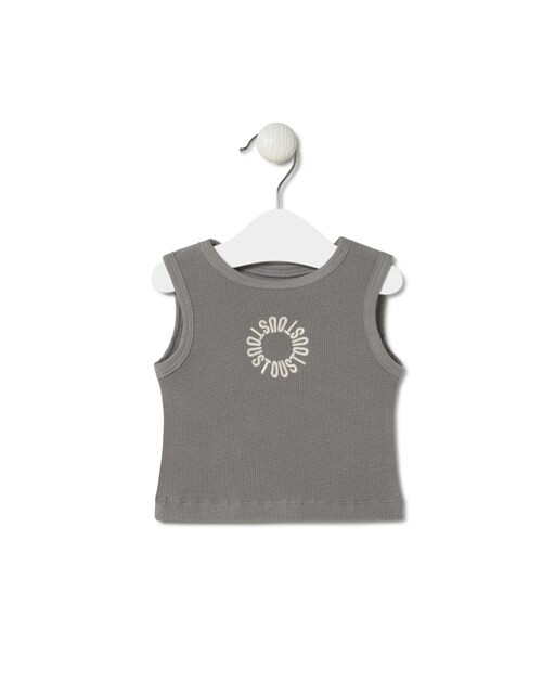 Imagen 0 de Camiseta de bebé sin mangas de pique teñido