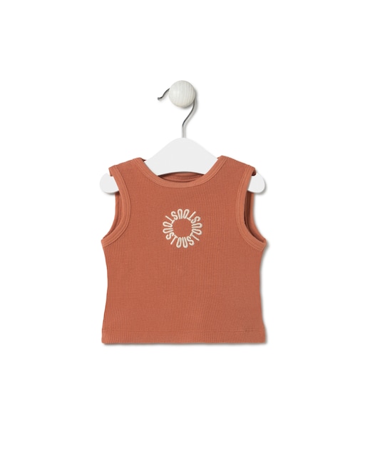Imagen 0 de Camiseta de bebé sin mangas de pique teñido