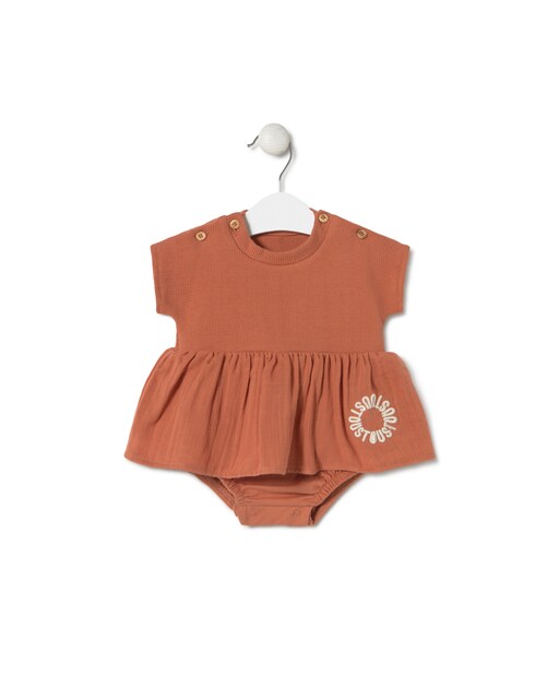 Imagen 0 de Body de bebé niña con falda de algodón teñido
