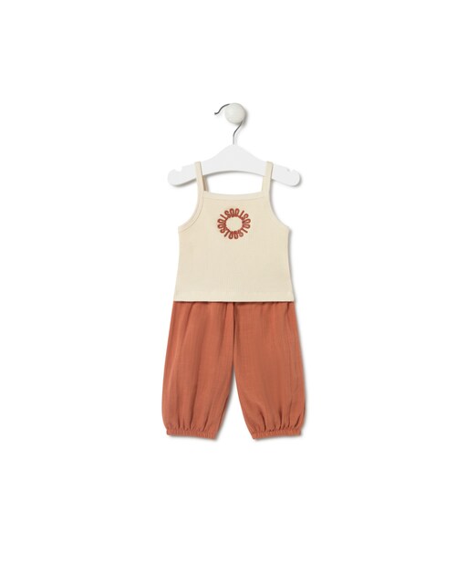 Imagen 0 de Conjunto de bebé niña 2 piezas de tejido combinado teñido