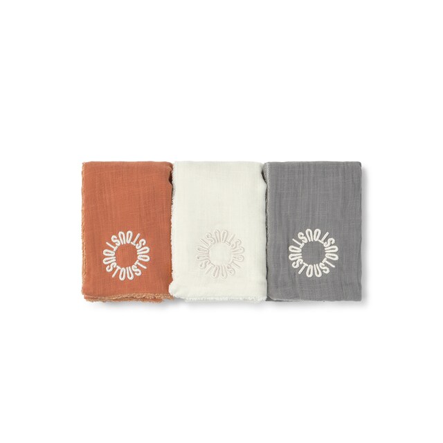 Imagen 0 de Pack de 3 muselinas 38x38 cm Tous Baby con rizo teñidas