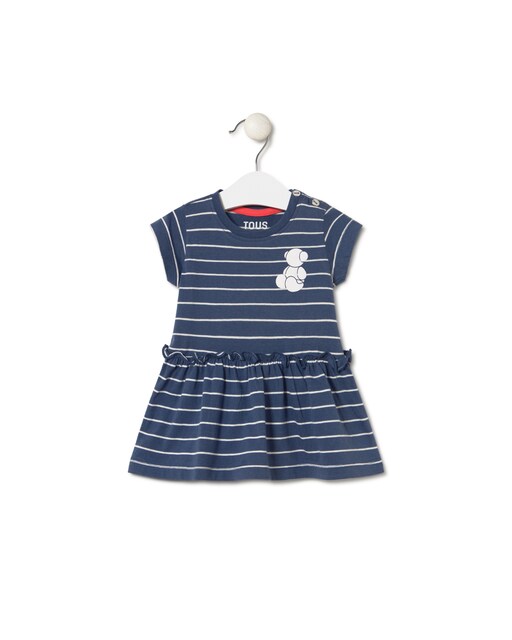 Imagen 0 de Vestido de bebé niña de algodón a rayas