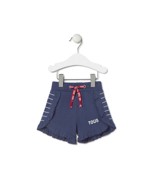 Imagen 0 de Short de bebé niña de algodón con volantes y logo bajo estampado