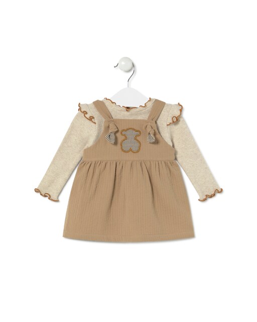 Imagen 0 de Conjunto de niña de camiseta y peto con falda