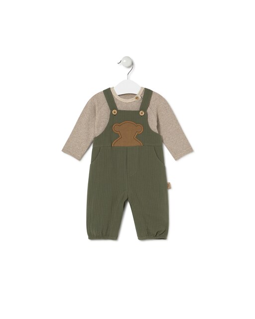 Imagen 0 de Conjunto de bebé de camiseta a rayas y peto
