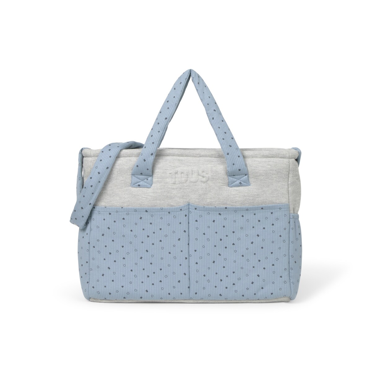 Bolso de maternidad combinado en algodón acanalado estampado y punto liso  Tous Baby Variante única Azul