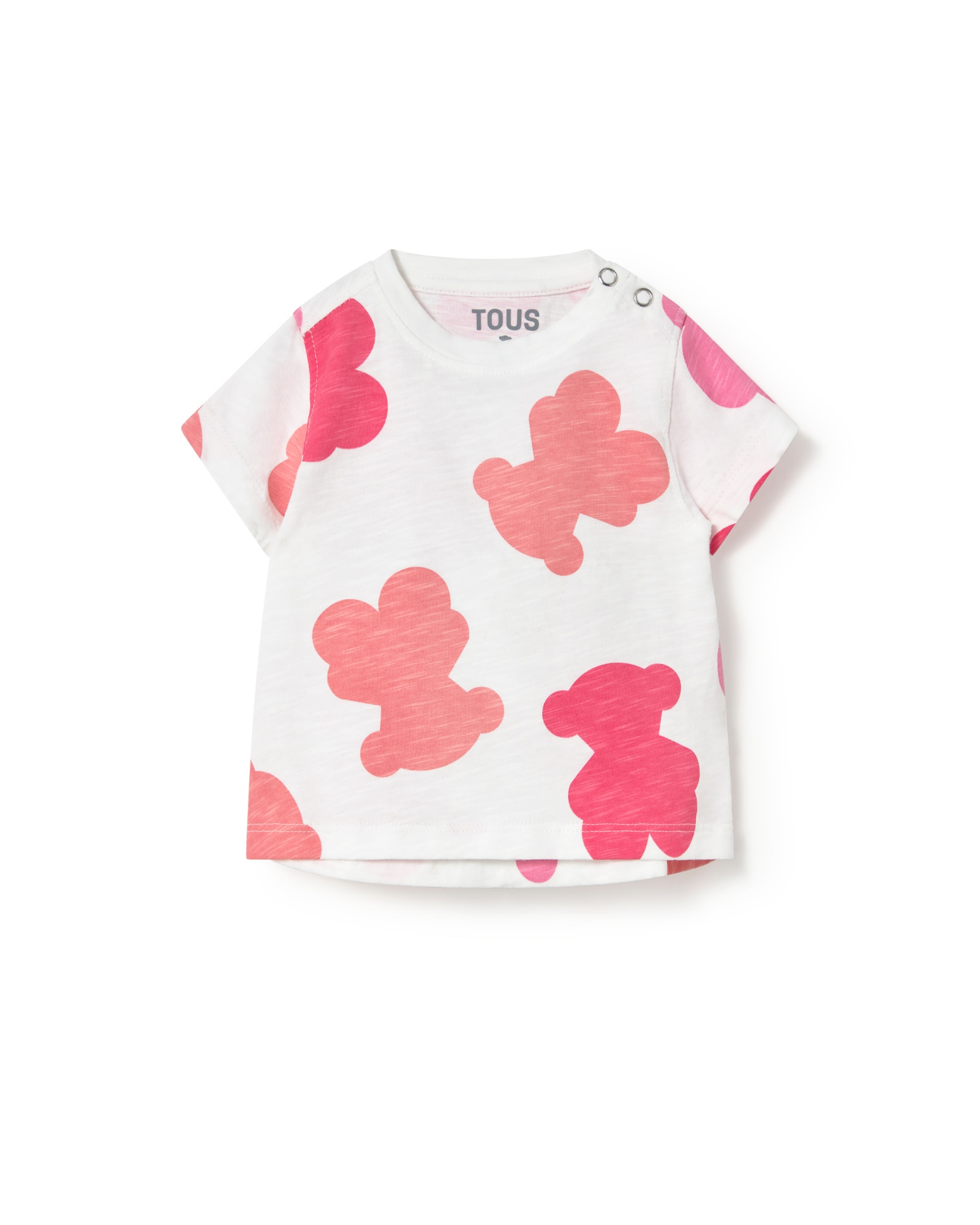 Camiseta de niña en algodón con osos - Tous - Blanco / Rosa Blanco / Rosa-1