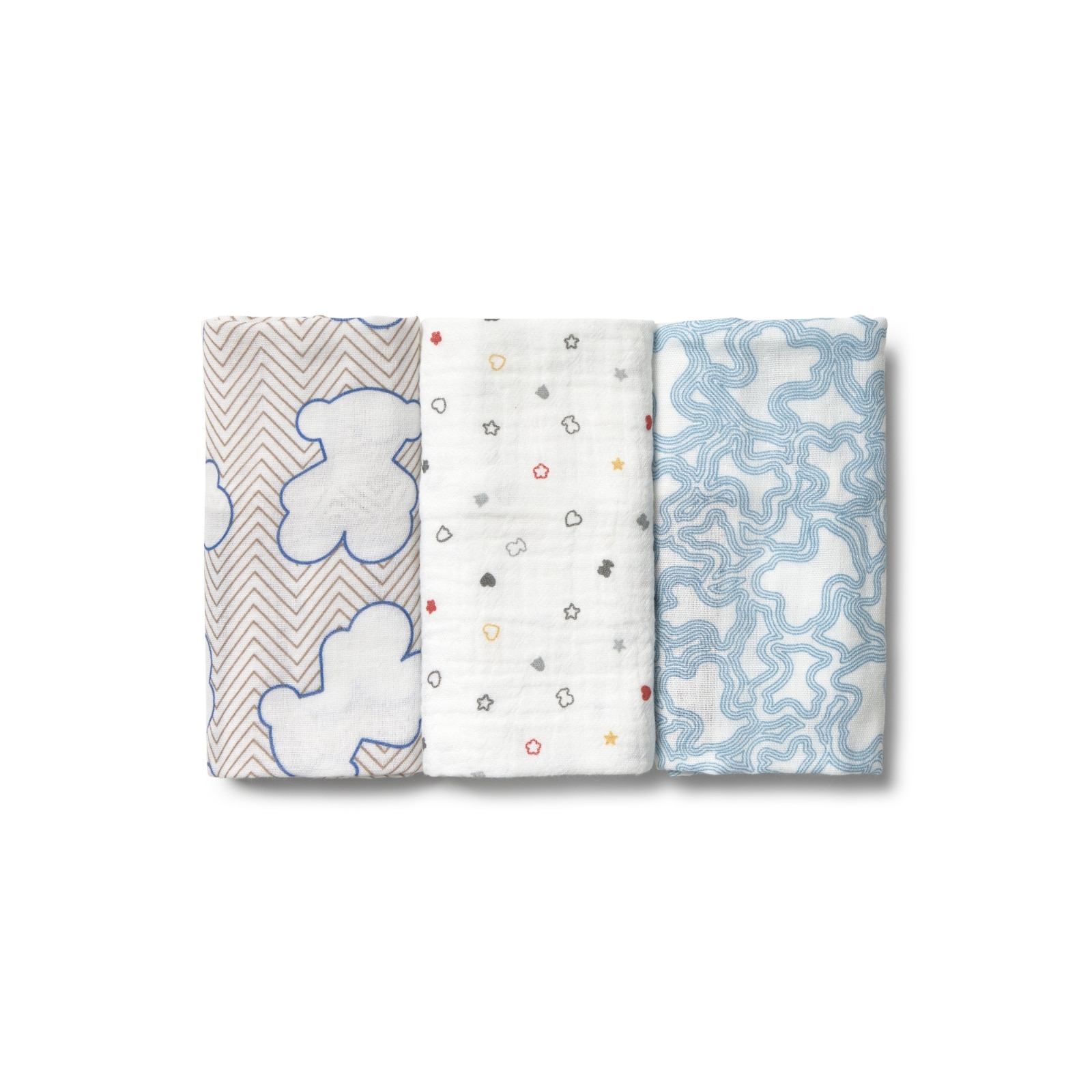 Tous - Pack de 3 muselinas 38x38 cm Tous Baby multi estampadas.